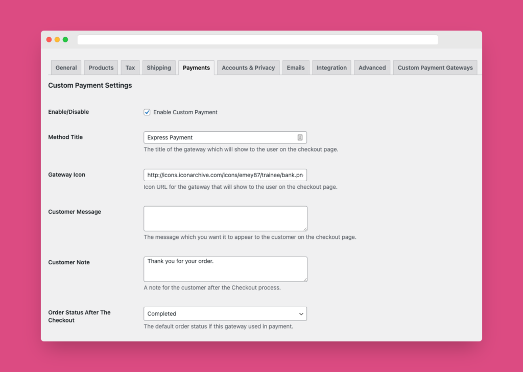 WooCommerce Custom Payment Gateway Pro screenshot 1