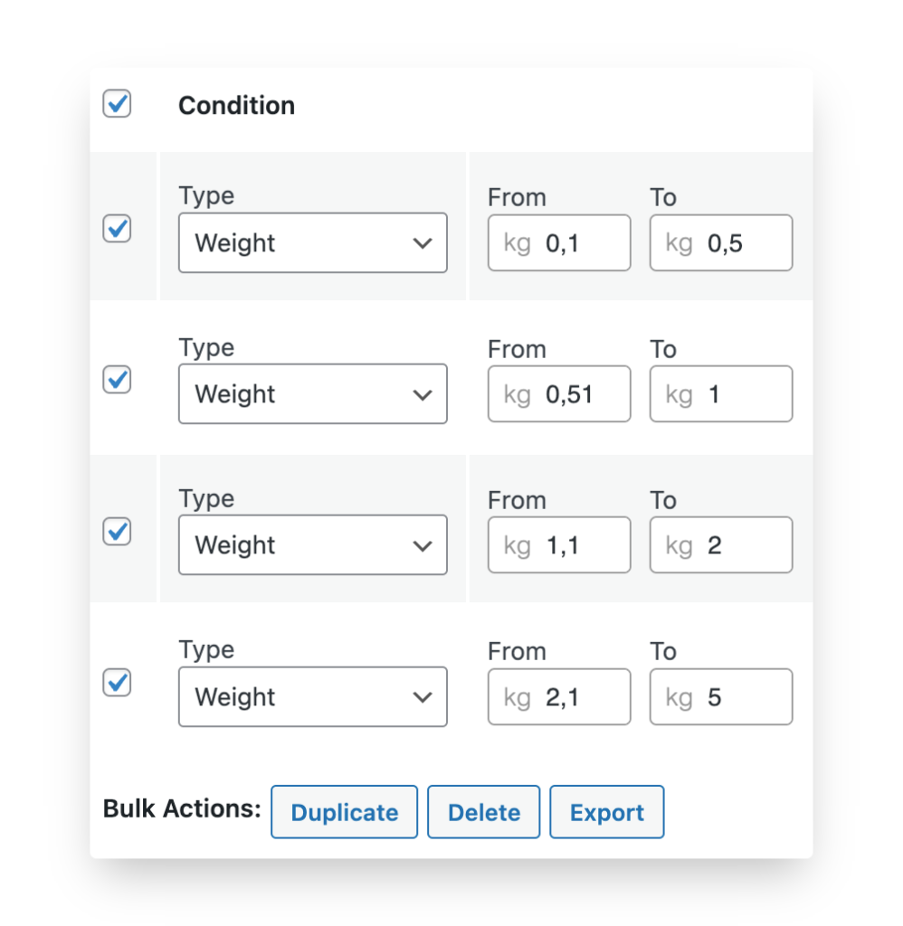 Custom Shipping Rules feature screenshot