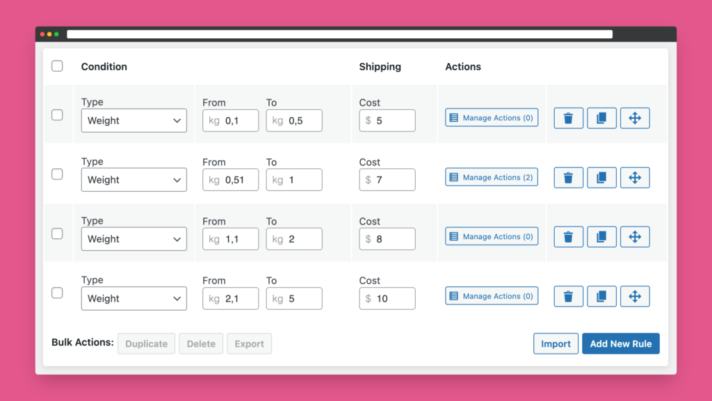 WooCommerce Simple Table Rates Pro screenshot 1