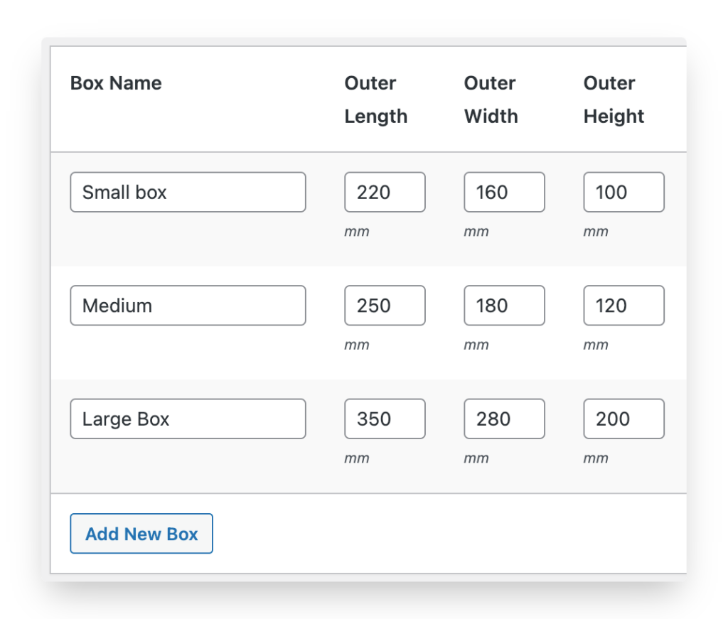 Rate Customization & Package Management feature screenshot