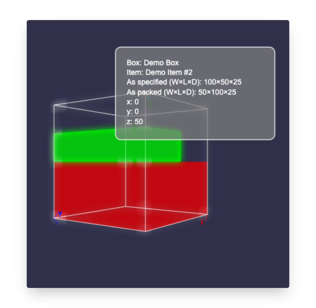 Real-Time Packaging Visualization feature screenshot