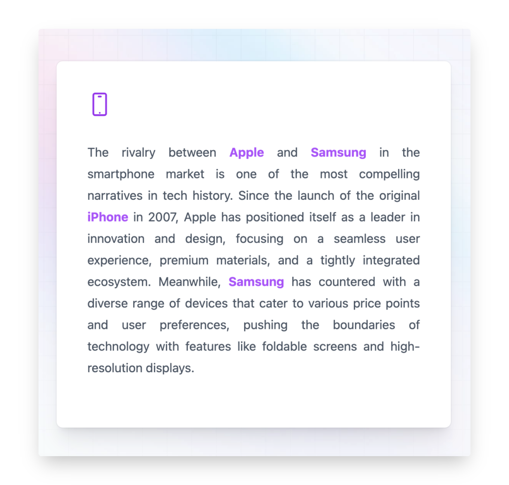 Auto-Linking for Keywords feature screenshot
