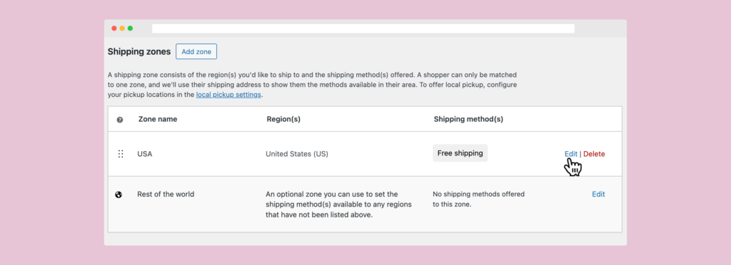 WooCommerce Shipping Zones