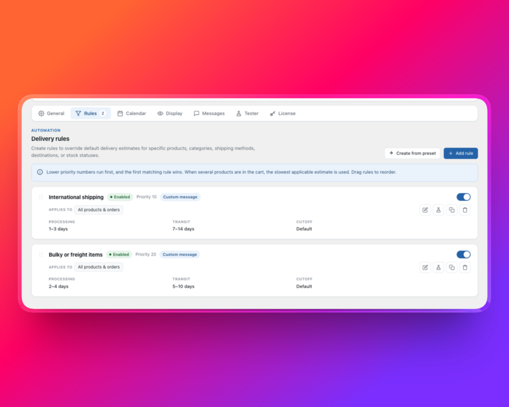 Delivery Promise for WooCommerce screenshot 2