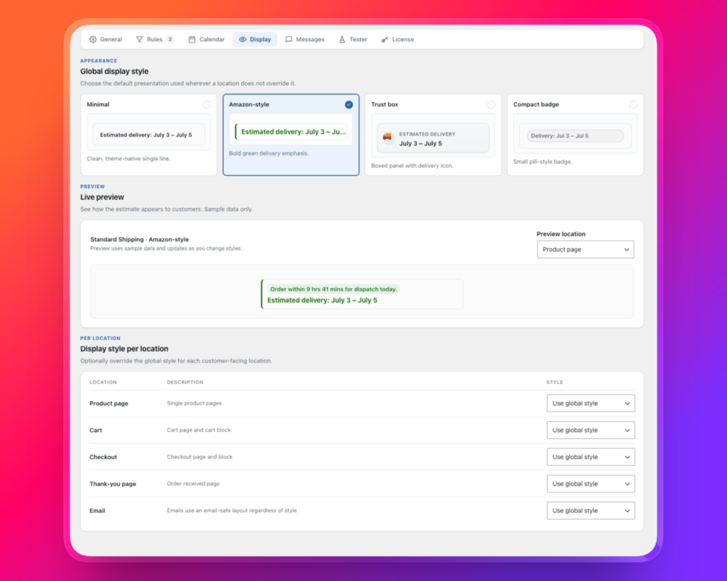 Delivery Promise for WooCommerce screenshot 4