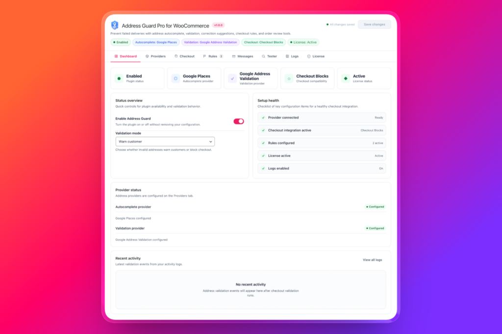 WooCommerce Address Guard Pro screenshot 2