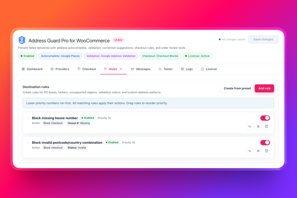 WooCommerce Address Guard Pro screenshot 4