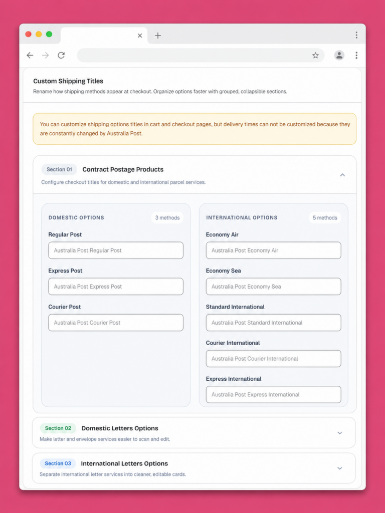 Australia Post WooCommerce Extension PRO screenshot 6