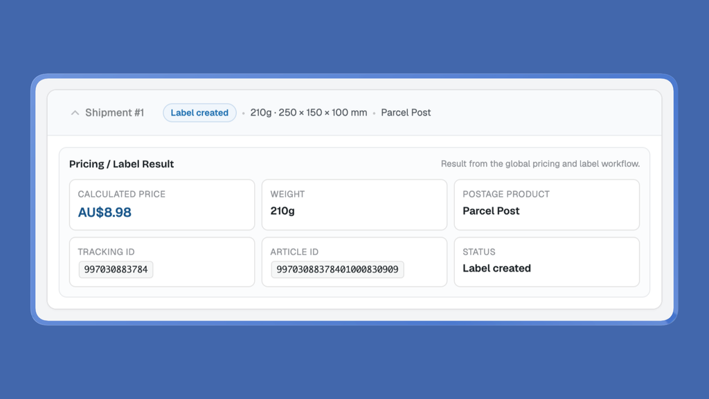  Tracking ID on the Labels printer after generate